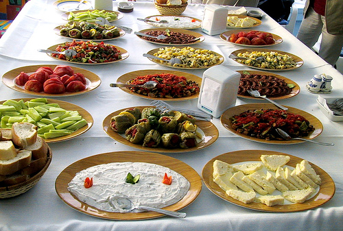 turkish cusine and meals mezes